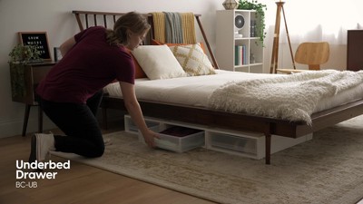 White 27.5qt Plastic Under Bed Storage Containers with Sliding Drawers, 4 Pack