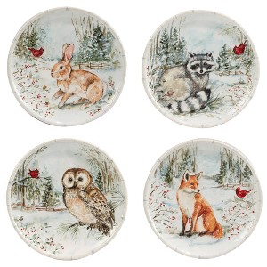 Set of 4 Winter's Walk Dining Dessert Plates - Certified International - 1 of 4