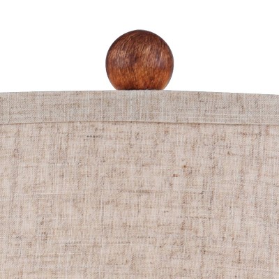 Fraiser 23.5" Brown Faux Wood Mid-Century Modern Table Lamps Set