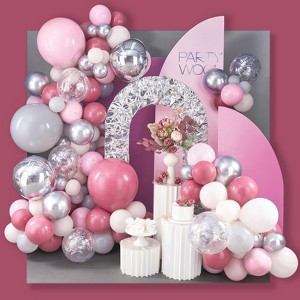 PartyWoo Balloon Decoration Kit Dusty Pink Pastel Peach Light Pink 140 pcs - 1 of 4