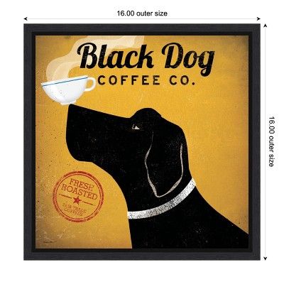 Black Dog Coffee Co. Framed Canvas Art Print