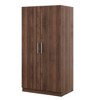JUJABU 2-Door Wooden Wardrobe Armoire with 3 Storage Shelves, Brown - 2 of 4