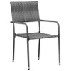 vidaXL Outdoor Dining Set Grey PE rattan, steel, solid acacia wood - Gray 4 - 4 of 4