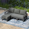 WestinTrends Montara 4-Piece Outdoor HDPE All-Weather Modern Deep Seating Patio Sofa Sectional Set with Waterproof Cushions - 2 of 4