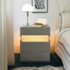 KTMBDW Nightstands with Acrylic Board LED Light Night Stand, Modern Bedside Table with 3 Drawers & Open Compartment - 2 of 4