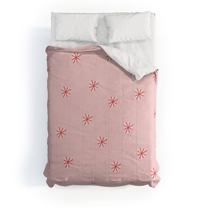 Deny Designs Hello Twiggs Candy Cane Stars Comforter Set Pink, 1 of 4