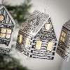 LED House Ornament Multicolor 3"H Ceramic Set of 3 - 2 of 2