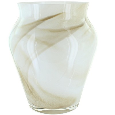 Blue Rose Polish Pottery Opal Brown Swirl Large Vase