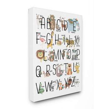 16"x1.5"x20" Boho Animal Abc's Stretched Kids' Canvas Wall Art - Stupell Industries