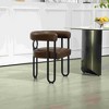 CAVINAS PU/Chenille Fabric Upholstered Accent Chair with Metal Legs and Cushion,Modern Upholstered Armchair for Living Room - 2 of 4