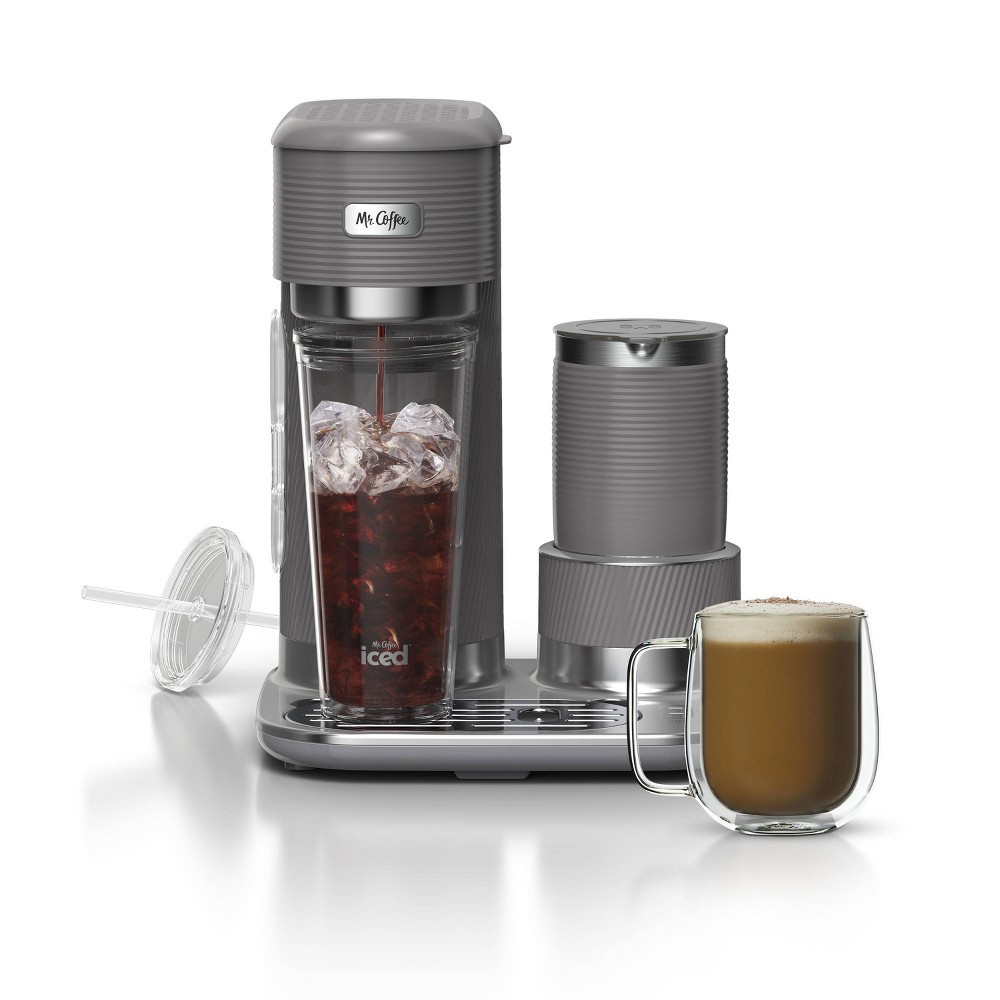 Mr. Coffee 4-in-1 Single-Serve Latte Lux  Iced  and Hot Coffee Maker  Gray