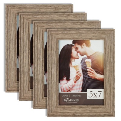 4pc (5" x 7") Farmhouse Barn Wood Tabletop or Wall Mount Picture Frames - Life Moments