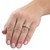 Pompeii3 5/8Ct Pave 3-Row Diamond Wedding Ring Stackable Band 14k Gold Lab Created - 4 of 4