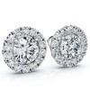 Pompeii3 2 1/2 Ct Moissanite & Diamond Studs 14k White Gold Womens Earrings - 2 of 4
