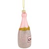 Northlight 5.5" Glittered Champagne Bottle Glass Christmas Ornament - 3 of 4