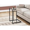 Monarch Specialties Accent Table C-Shaped End Side Snack Living Room Bedroom Metal Laminate Beige Black Contemporary Modern - image 2 of 4