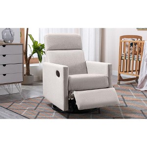 PAGED Modern Upholstered Rocker Accent Chair Swivel Recliner Chair with Tall Back for Living Room, Reading Room - 1 of 4