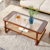 VYNXARIA Elegant Glass Top Coffee Table with Polished Edges and Versatile Design - 3 of 4