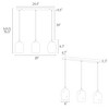 LNC Apphia 3-Lights 28" Modern Luxury Glass Kitchen Island Lightsing,Brass and Gray - 3 of 4