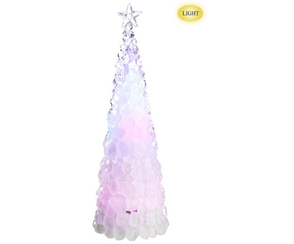 Allstate Floral 18.5" Icy Crystal Cone Tree Multi Color LED Lighted Christmas Tree Figure