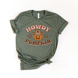 Simply Sage Market Women's Howdy Pumpkin Cowboy Short Sleeve Graphic Tee - 1 of 2