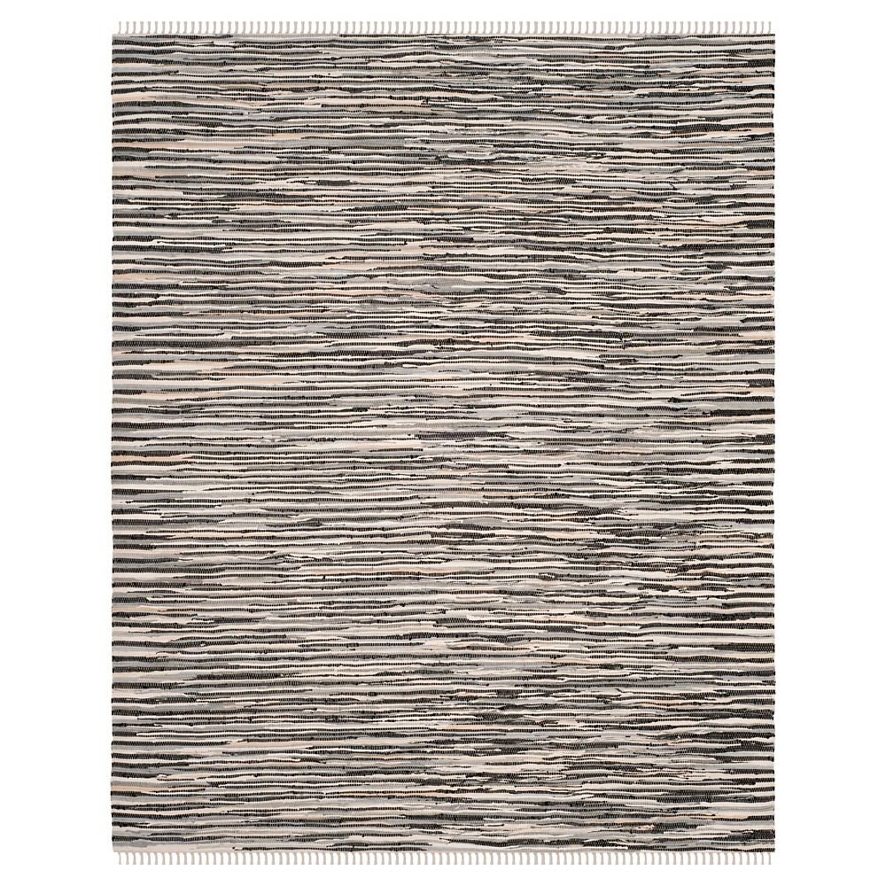 4'x6' Riverbank Woven And Flatweave Rug Black/Multi - Safavieh