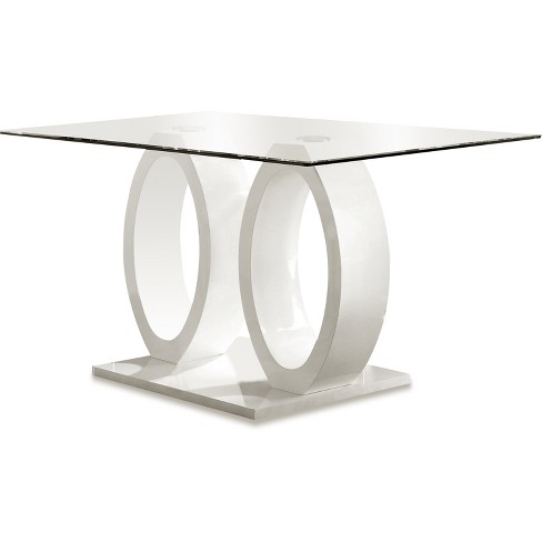 30 Spearelton Double Oval Pedestal, Rectangular Pedestal Table White