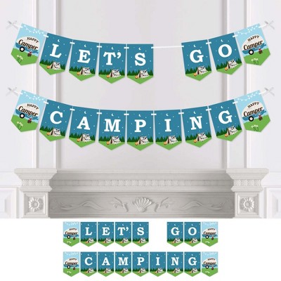 Big Dot of Happiness Happy Camper - Camping Party Bunting Banner - Party Decorations - Let's Go Camping