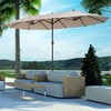 Outsunny 15ft Patio Umbrella Double-Sided Outdoor Market Extra Large Umbrella with Crank Handle for Deck, Lawn, Backyard and Pool - 2 of 4