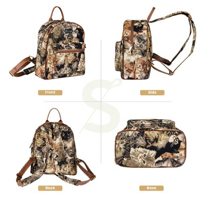 Signare USA Cat Design Brown Daypack Backpack — фото 2