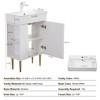 ChicFurnit Bathroom Vanities 21.6 Inch Open Shelf Vanity with Left Side Storage and Sink for Bathroom, White, 21.6"*12.2"*33.86" - 3 of 4