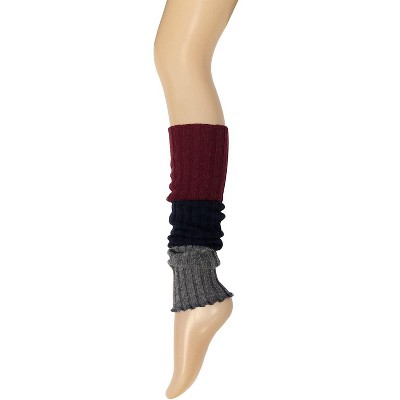 Wrapables Women's Tri-Colored Ribbed Leg Warmers - image 3