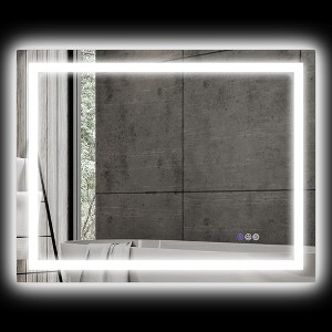 Aghana Digitals 39"x32" LED Bathroom Mirror: Front/Backlit, Anti-Fog, Memory Function, 3000-6500K - 1 of 4