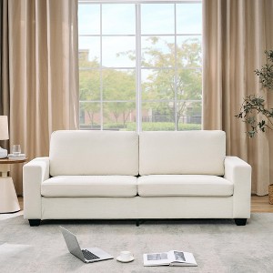 83" Corduroy Loveseat Sofa for Living Room,Spacious 3-Seater Couches with Deep Seats&Wide Armrest&Removable Cushion - 1 of 4