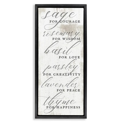 Stupell Industries Sage Basil Thyme Sentimental Phrases, 11" x 25"