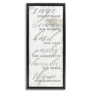 Stupell Industries Sage Basil Thyme Sentimental Phrases, 11" x 25" - 1 of 4