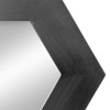FONTOI Hexagon Wall Mirror Solid Teak Wood Frame Minimal Design Decorative Accent Easy Mount for Living Room Bathroom, Black, 18.5"*18.5"*0.7" - 4 of 4