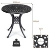 Garvee 23.22/31 Inch Cast Aluminum Side Table, Patio Bistro Table with Adjustable Feet, Outdoor Bistro Table for Porch, Backyard, Garden, Balcony - 3 of 4