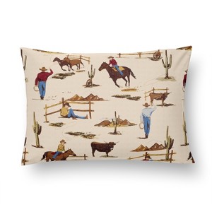 Sweet Jojo Designs Boy Toddler Pillow with Pillowcase 13 x 18 in. Wild West Cowboy Multicolor - 1 of 4