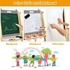 SEVOBAL Doodle Mats and Boards 3-in-1 Kids Art Easel Whiteboard Blackboard Paper Roll with Adjustable Height, Brown, 26.32"*22"*18.05" - 2 of 4