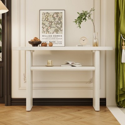 NicBex Console Table Elegant Minimalist Entryway Table with Rounded Edges and Shelf Design Side Table Narrow Side Table for Living Room