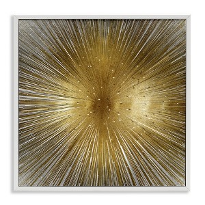 Stupell Industries Art Deco Abstract Sunburst Lines Polka Dots Black Framed Giclee - 1 of 4
