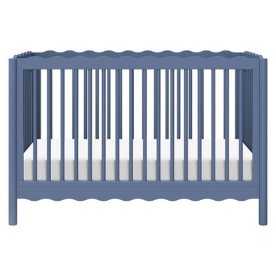 Cove Blue Pine Wood 4-in-1 Convertible Crib with Toddler Bed Kit