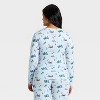 Women's "Tis the Ski-son!" Cozy Knit Long Sleeve Henley Holiday Matching Family Pajama Shirt - Wondershop™ Blue - 2 of 4
