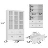 FUFU&GAGA 47.2 "W Modular Combination Display Cabinet Glass Door Wooden Pantry Organiser - 2 of 4