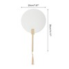 Unique Bargains Portable Double-Sided Long Handle Round Xuan Paper Folding Fan 1Pc - 2 of 4