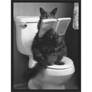 Amanti Art The Sin Queen Throne Room Cat by Niky Rahner Framed Canvas Wall Art - 1 of 4