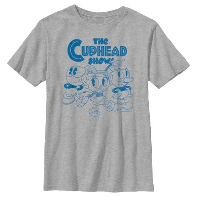 Boy's The Cuphead Show! Ms. Chalice Panels Graphic Tee Charcoal Heather  Medium 