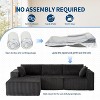 Sofabridge 108" Modular Cloud Sectional - No Assembly Required, Boneless Design with Memory Foam for Living Room, Dark Grey - 3 of 4