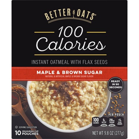 Better Oats 100 Calories Maple Brown Sugar Whole Grain Instant Oatmeal With Flax 10ct Target